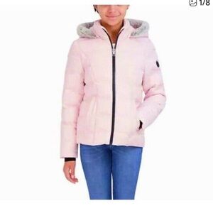 NWT Teen Pink Hooded Puffer Jacket